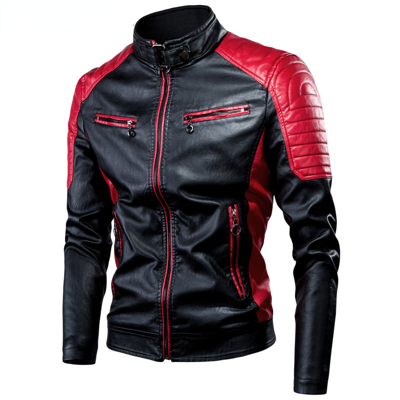 Riding Jacket Leather - Men Motorcycle Leather Jacket Coat Bomber