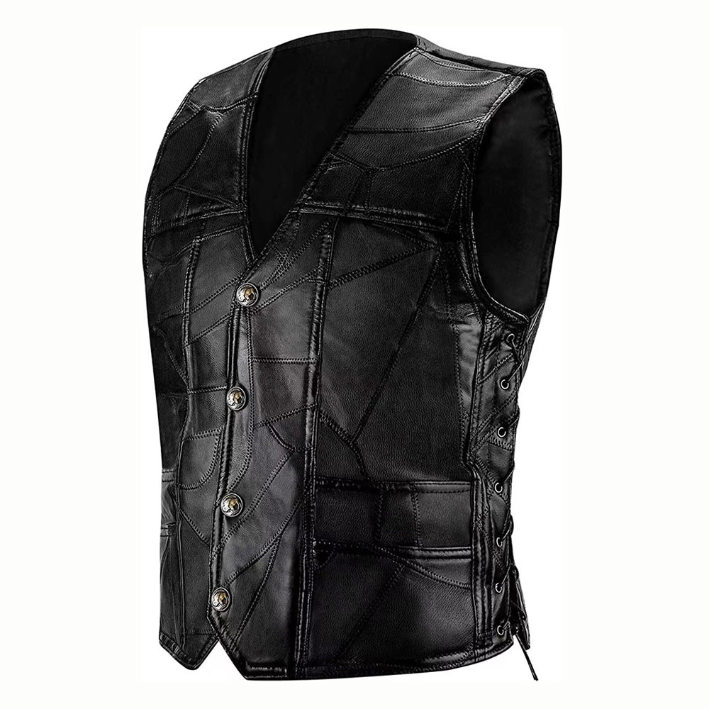 Riding Jacket Leather - PU Leather Motorcycle Jacket Vest Men