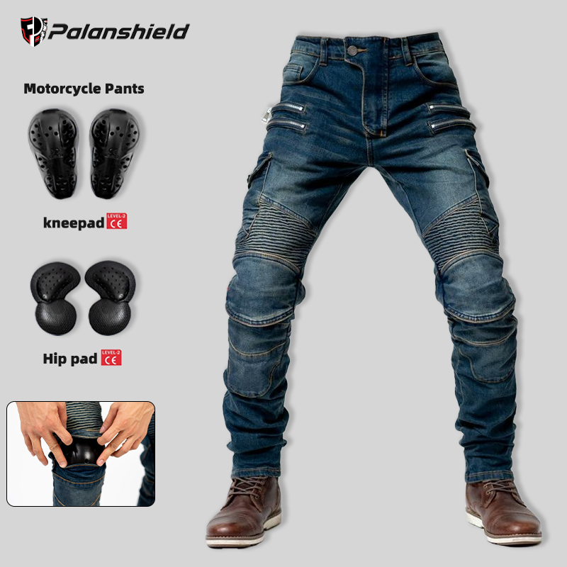 Motorcycle Gear Jeans - New Double Zipper Metal Style Motocross