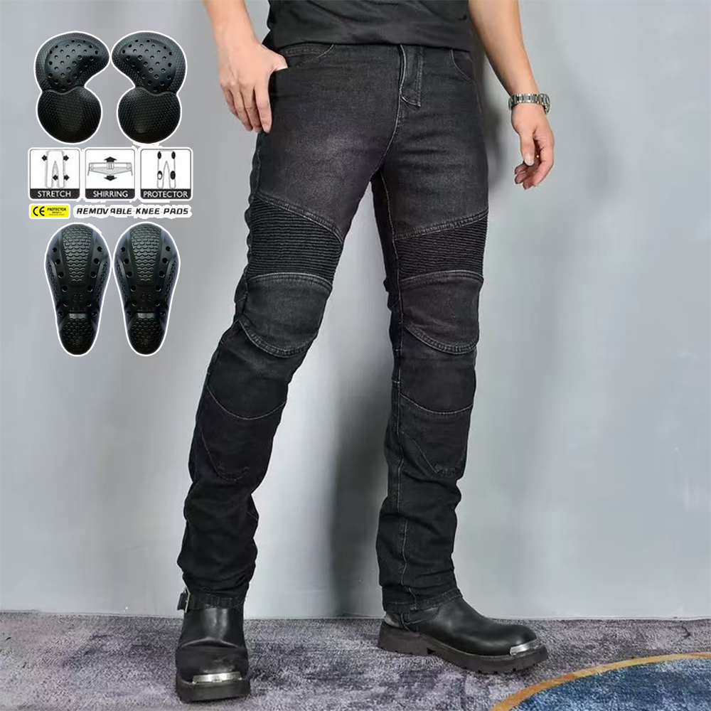 Motorcycle Gear Jeans - New Motocross Black Gray Pants Men