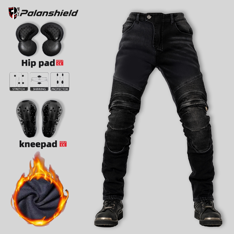 Motorcycle Gear Jeans - Winter Motorcycle Pants warm Men Kevlar