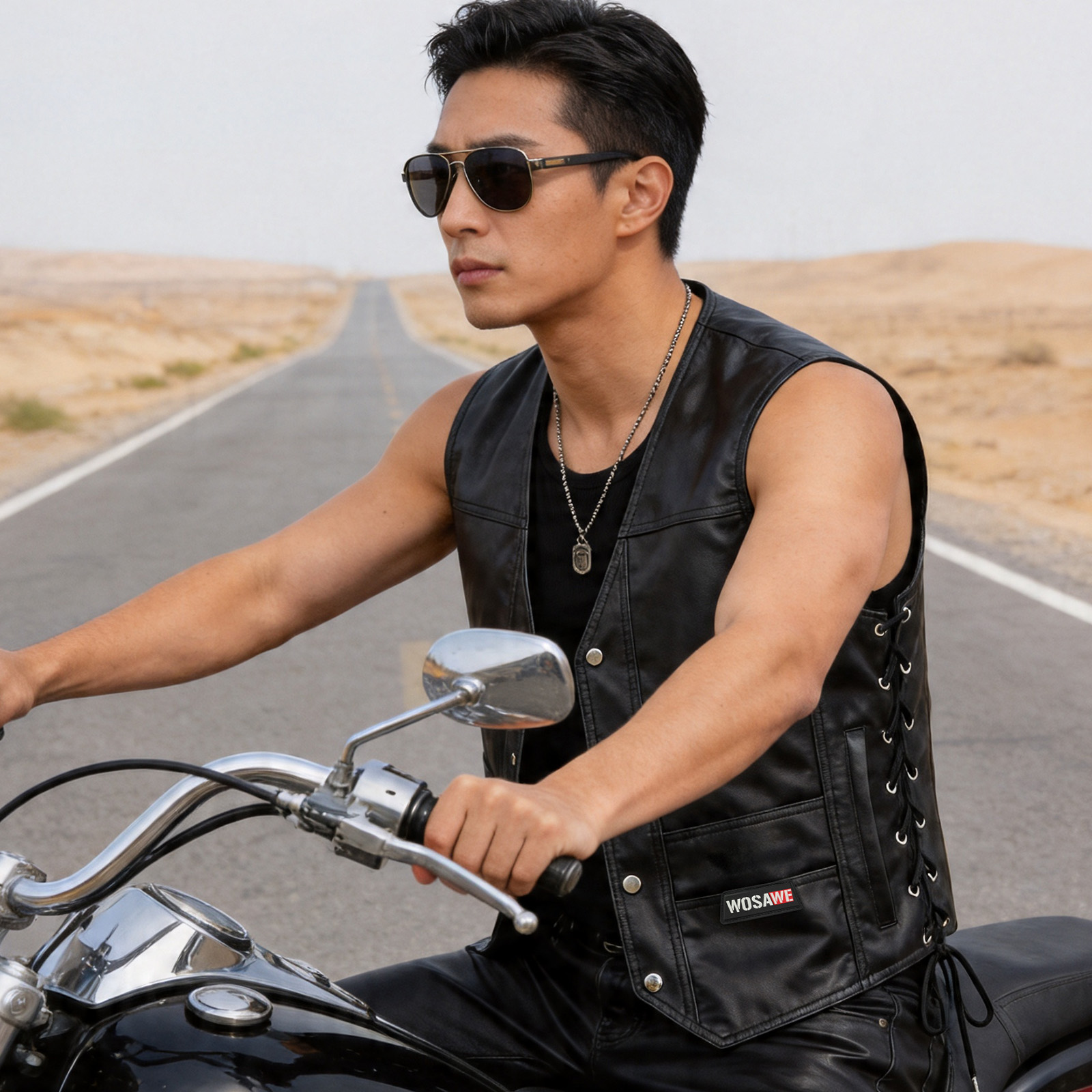 WOSAWE Men's Motorcycle Biker  - Riding Jacket Leather reseña y precio