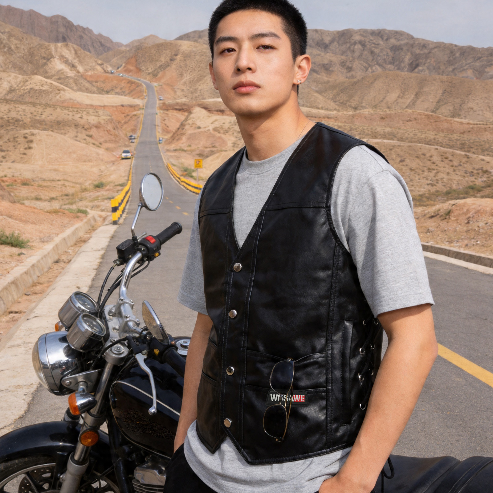 WOSAWE Men's Motorcycle Biker  - Riding Jacket Leather reseña y precio