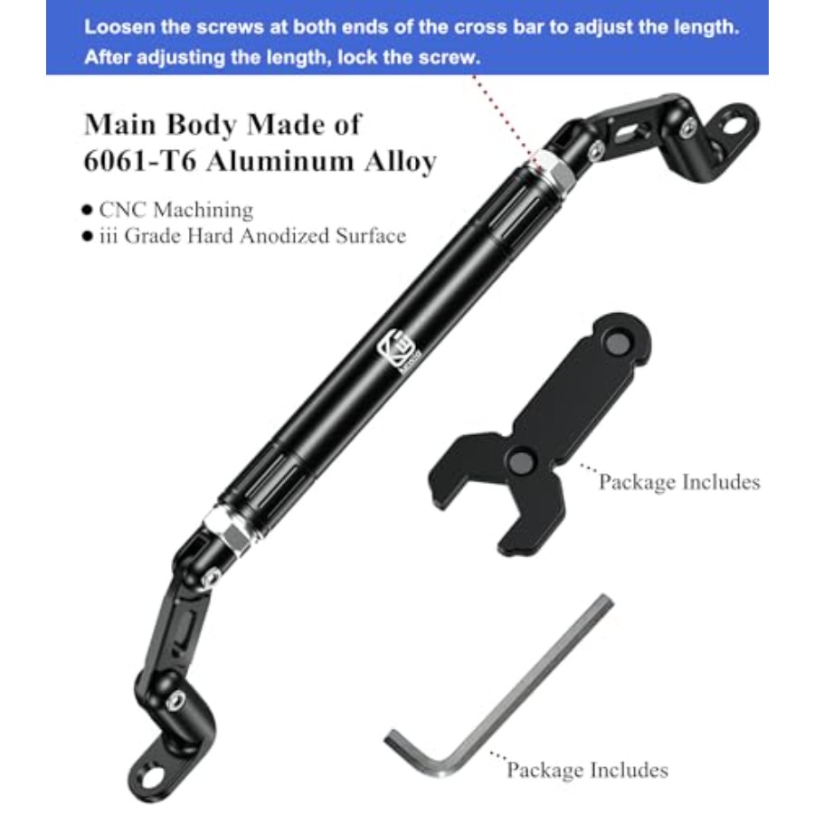 Motorcycle Cross Bar Fit M10 a - Mirror Extender Bar reseña y precio