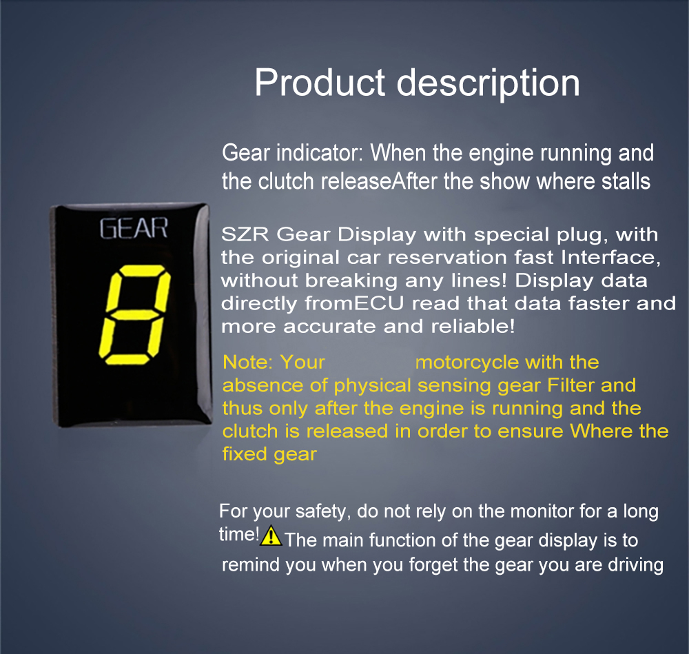 For Kawasaki ER6N ER-6F Z1000S - Motorcycle Gear Display recension och pris