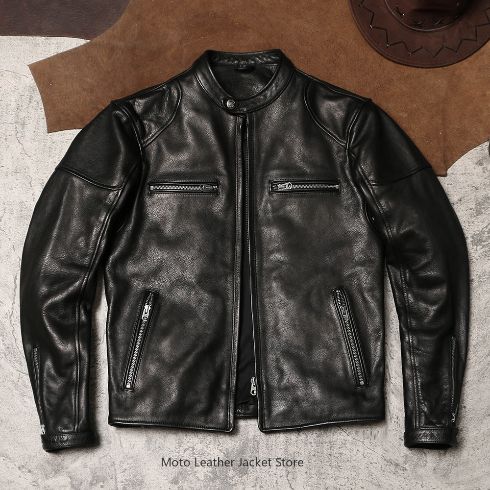 J100 Stand Collar Slim Biker R - Riding Jacket Leather reseña y precio