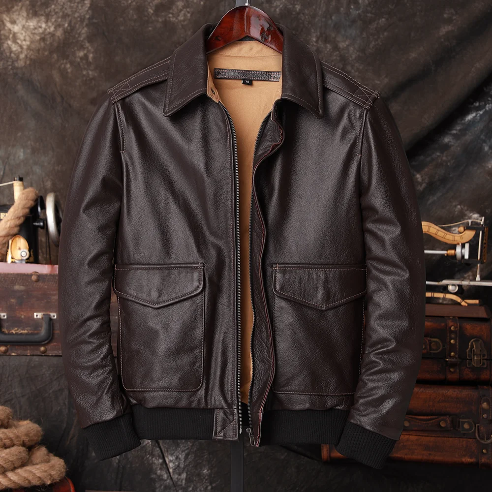 Bomber A2 Pilot Genuine Leathe - Riding Jacket Leather reseña y precio