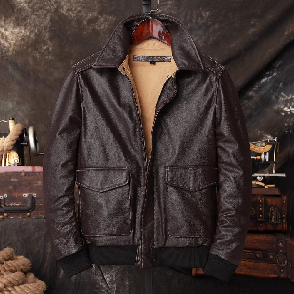 Bomber A2 Pilot Genuine Leathe - Riding Jacket Leather reseña y precio