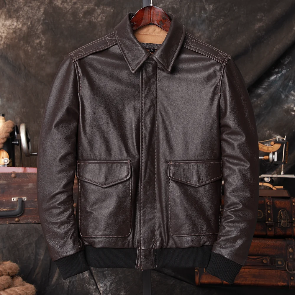 Bomber A2 Pilot Genuine Leathe - Riding Jacket Leather reseña y precio