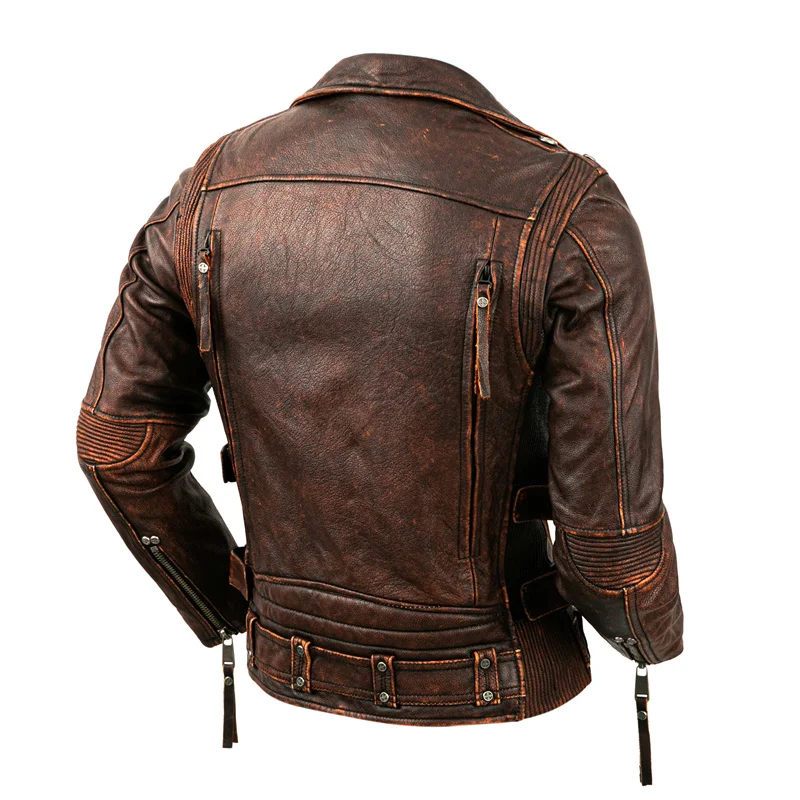 Men's Natural Leather Motorcyc - Riding Jacket Leather reseña y precio
