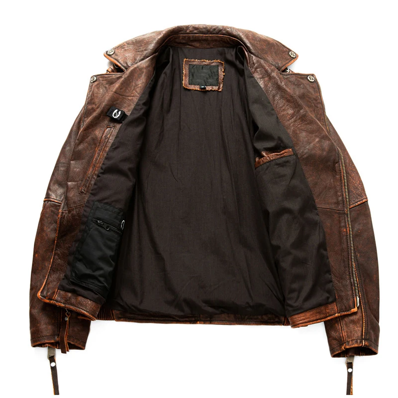 Men's Natural Leather Motorcyc - Riding Jacket Leather reseña y precio