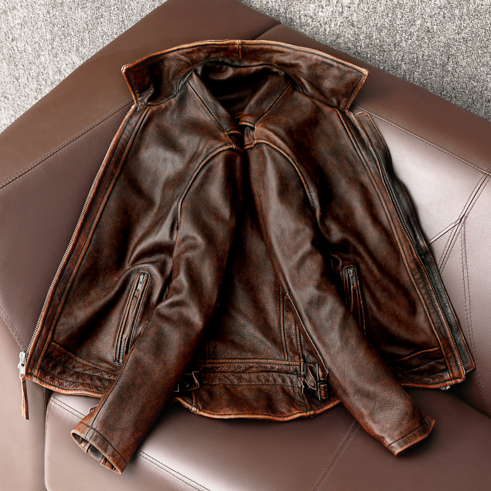 2023New Men Leather  Jacket  S - Riding Jacket Leather reseña y precio
