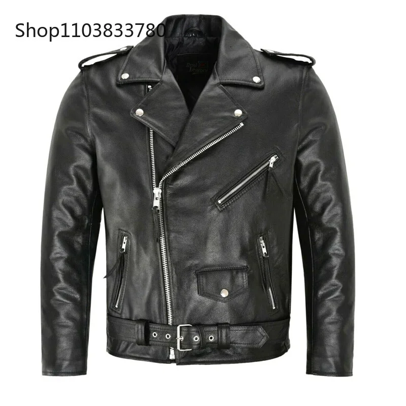 Men PU Leather Jacket Motorcyc - Riding Jacket Leather reseña y precio