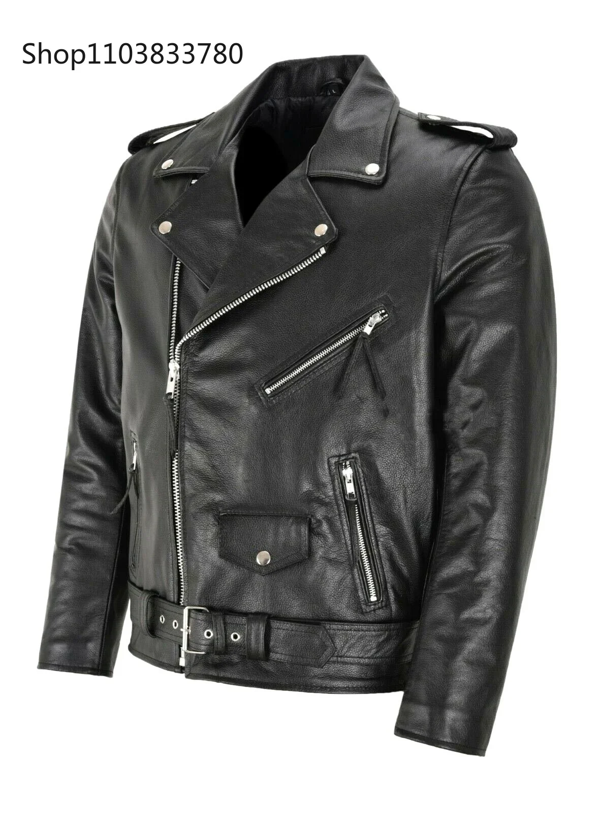 Men PU Leather Jacket Motorcyc - Riding Jacket Leather reseña y precio