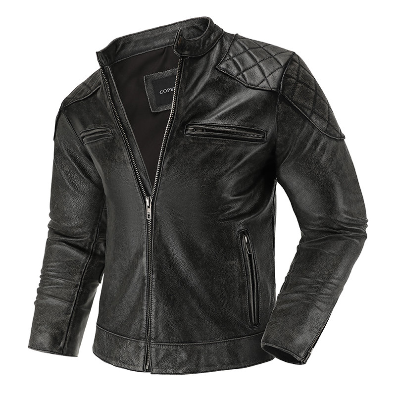 Retro Leather Jacket Motorcycl - Riding Jacket Leather reseña y precio