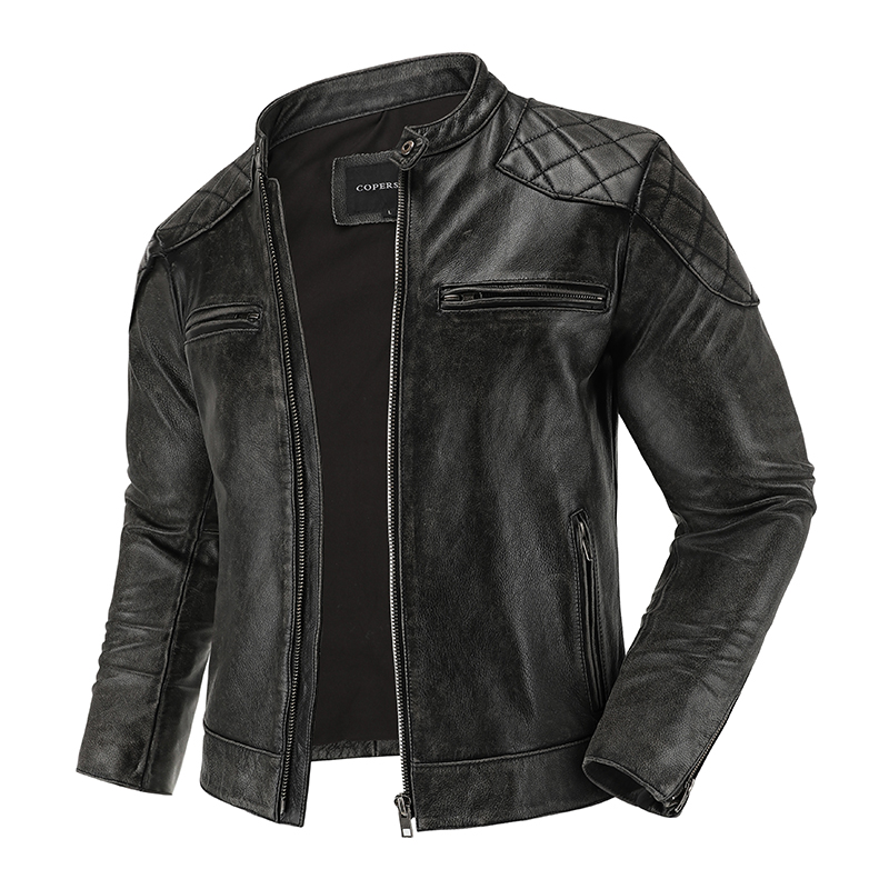 Retro Leather Jacket Motorcycl - Riding Jacket Leather reseña y precio