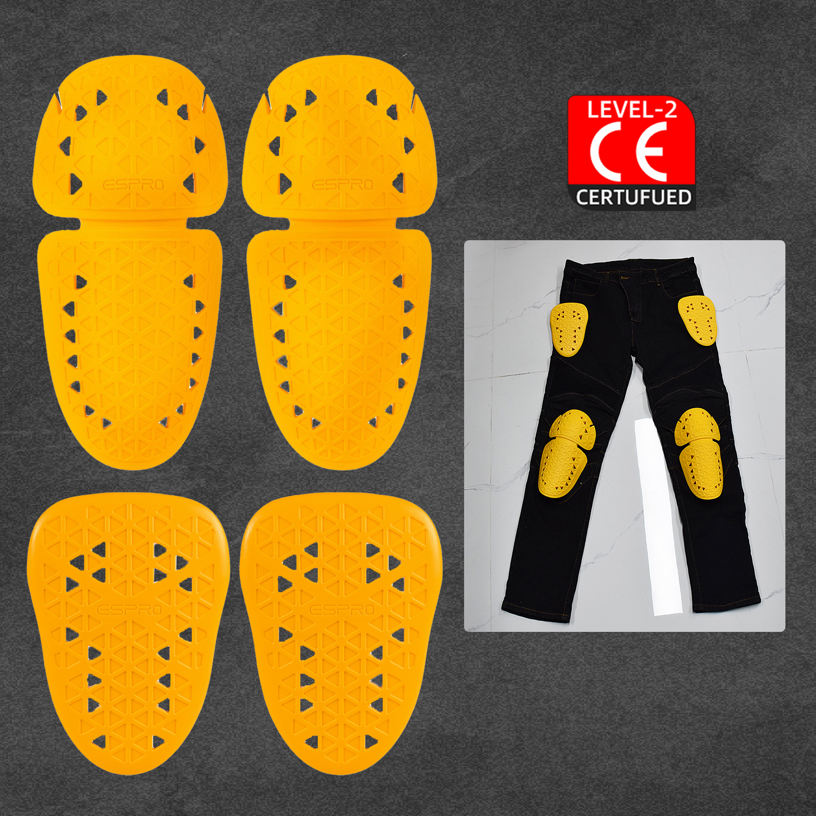 CE Level 2 Approved Knee Pads  - Motorcycle Gear Protection Levels recension och pris