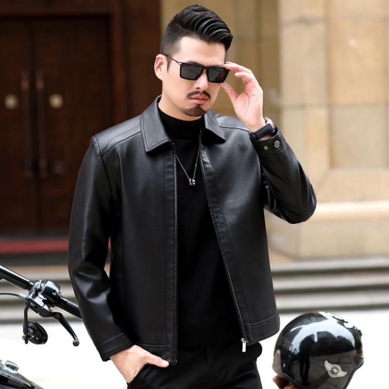 Men's Leather Jacket Man Real  - Riding Jacket Leather reseña y precio