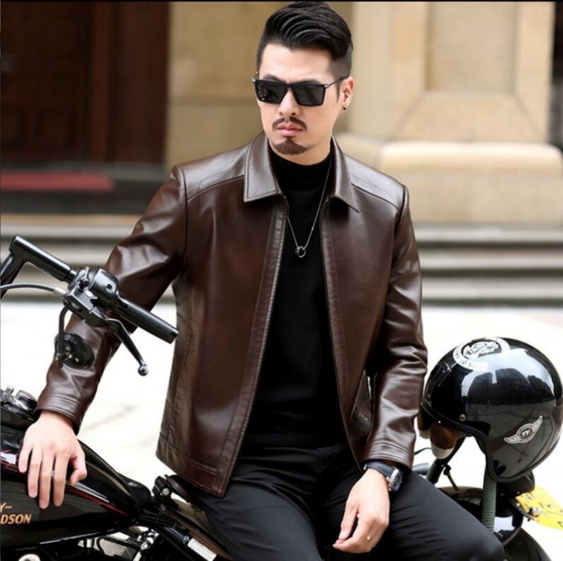 Men's Leather Jacket Man Real  - Riding Jacket Leather reseña y precio
