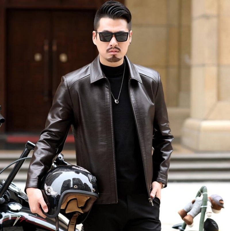 Men's Leather Jacket Man Real  - Riding Jacket Leather reseña y precio
