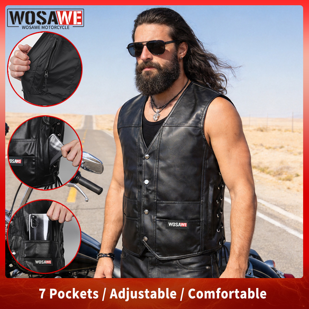 WOSAWE Leather Motorcycle Ride - Riding Jacket Leather reseña y precio