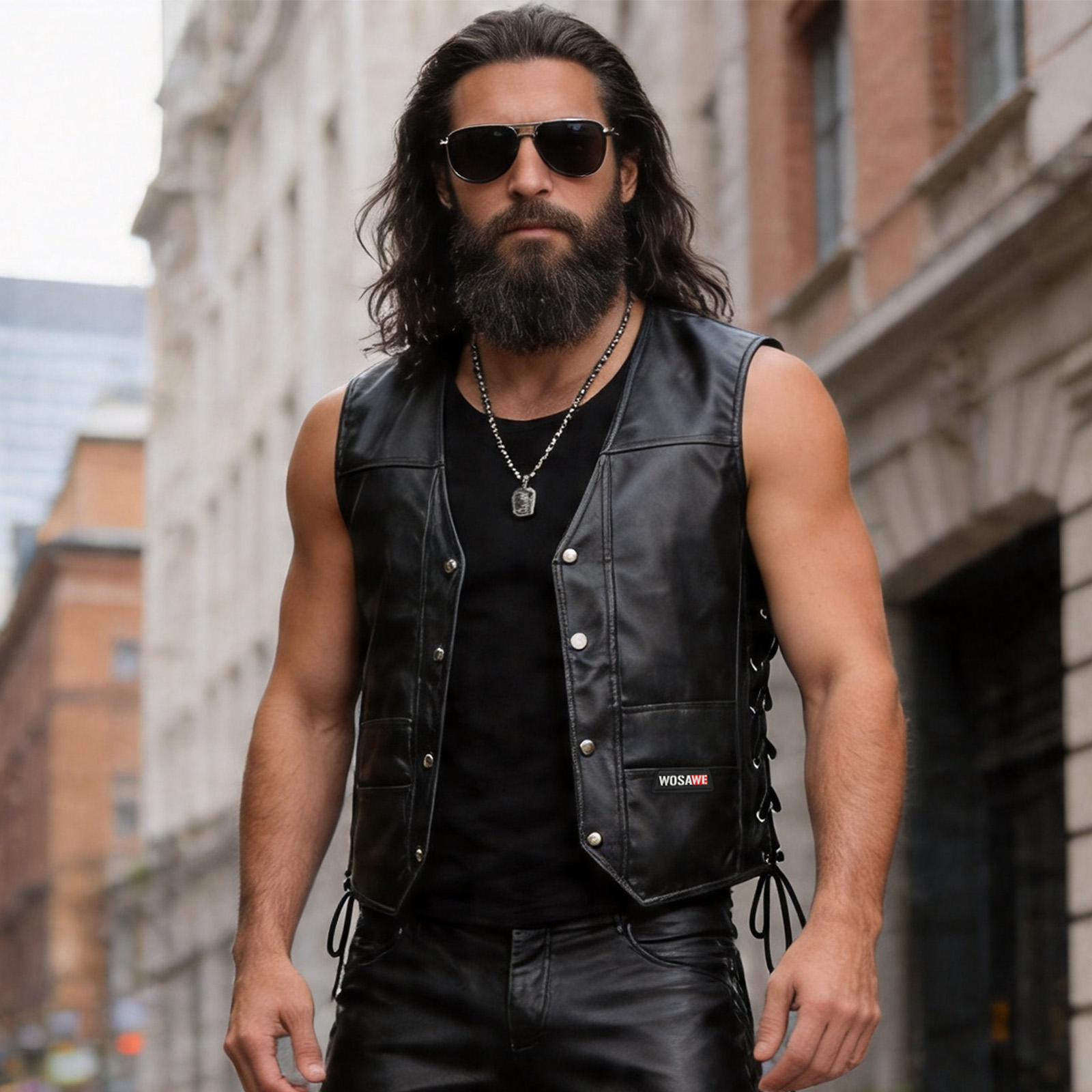 WOSAWE Leather Motorcycle Ride - Riding Jacket Leather reseña y precio