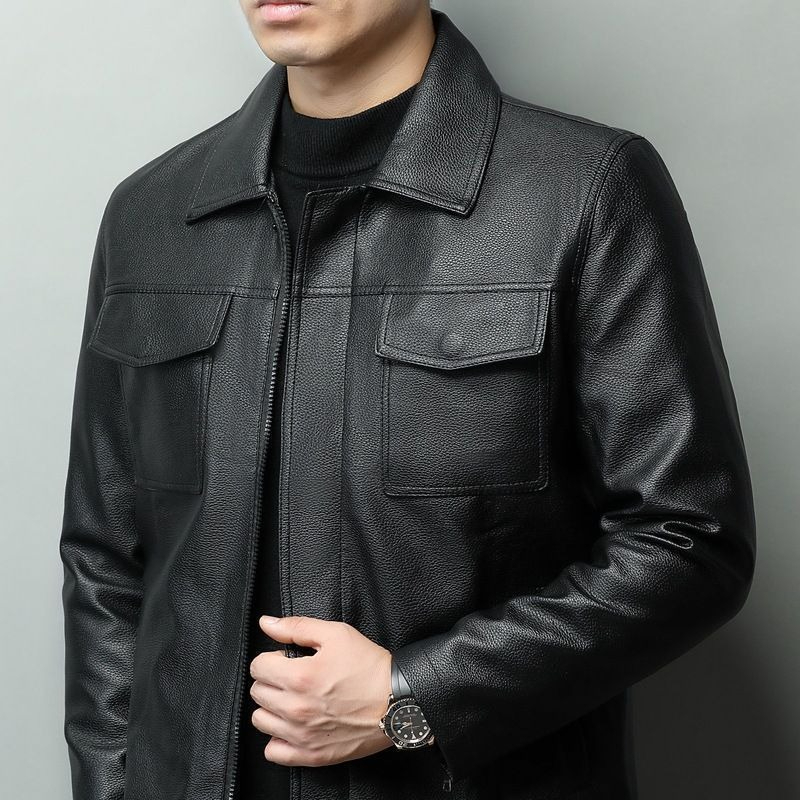 Vintage Brown Cowhide Leather  - Riding Jacket Leather reseña y precio